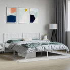 Elegante metalen bedframe met extra opbergruimte voor je slaapkamer - Wit / 200 x 200 cm / met hoofdbord - Bedden &