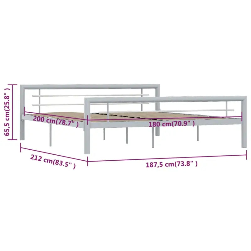 Elegante metalen bedframe met stevige ondersteuning - Bedden & bedframes