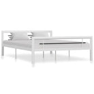 Elegante metalen bedframe met stevige ondersteuning - Wit en zwart / 120 x 200 cm - Bedden & bedframes
