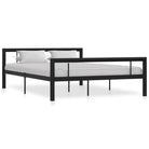 Elegante metalen bedframe met stevige ondersteuning - Zwart en wit / 160 x 200 cm - Bedden & bedframes