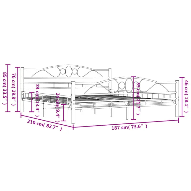 Elegante metalen bedframe voor een klassieke slaapkamer sfeer - Bedden & bedframes