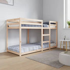 Elegante metalen stapelbed met massief grenenhout voor compacte kamers - Naturel / 75 x 190 cm - Bedden & bedframes