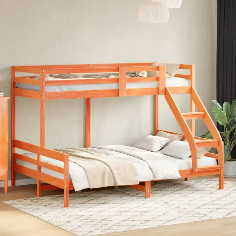 Elegante metalen stapelbed met massief grenenhout voor kleine kamers - Bedden & bedframes