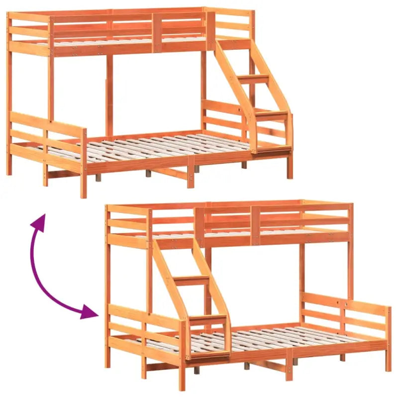 Elegante metalen stapelbed met massief grenenhout voor kleine kamers - Bedden & bedframes