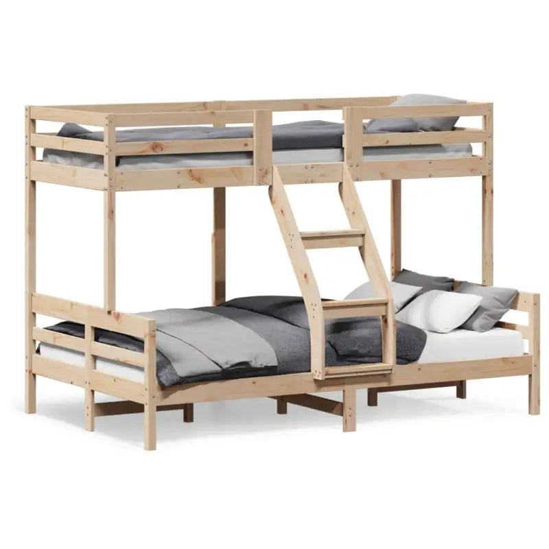 Elegante metalen stapelbed met massief grenenhout voor kleine kamers - Bedden & bedframes