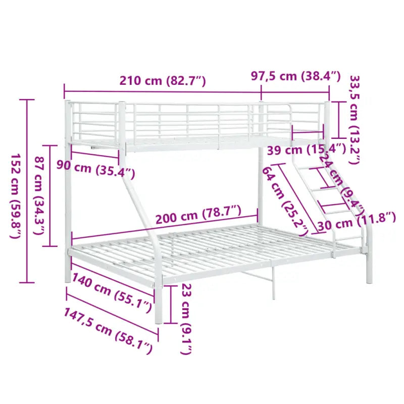 Elegante metalen stapelbed voor kinder- en compacte kamers - Bedden & bedframes
