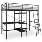 Elegante metalen stapelbed voor kinderkamers met beperkte ruimte - Zwart / 90 x 200 cm - Bedden & bedframes