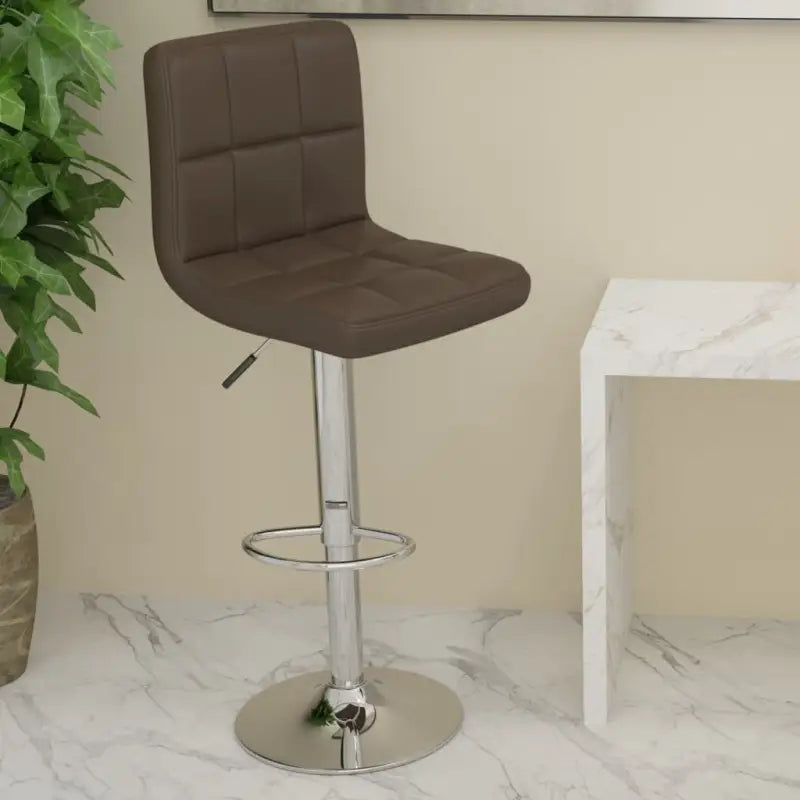 Elegante moderne barkrukken met kunstlederen zitting en rugleuning - Bruin / 1 - Barkrukken