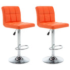 Elegante moderne barkrukken met kunstlederen zitting en rugleuning - Oranje / 2 - Barkrukken