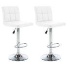 Elegante moderne barkrukken met kunstlederen zitting en rugleuning - Wit / 2 - Barkrukken