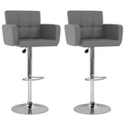Elegante moderne barkrukkenset met kunstlederen zitting en rugleuning - Grijs / 2 - Barkrukken