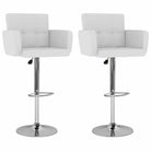 Elegante moderne barkrukkenset met kunstlederen zitting en rugleuning - Wit / 2 - Barkrukken