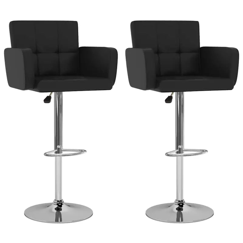 Elegante moderne barkrukkenset met kunstlederen zitting en rugleuning - Zwart / 2 - Barkrukken