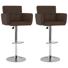 Elegante moderne barkrukkenset met kunstlederen zitting en rugleuning - Bruin / 2 - Barkrukken