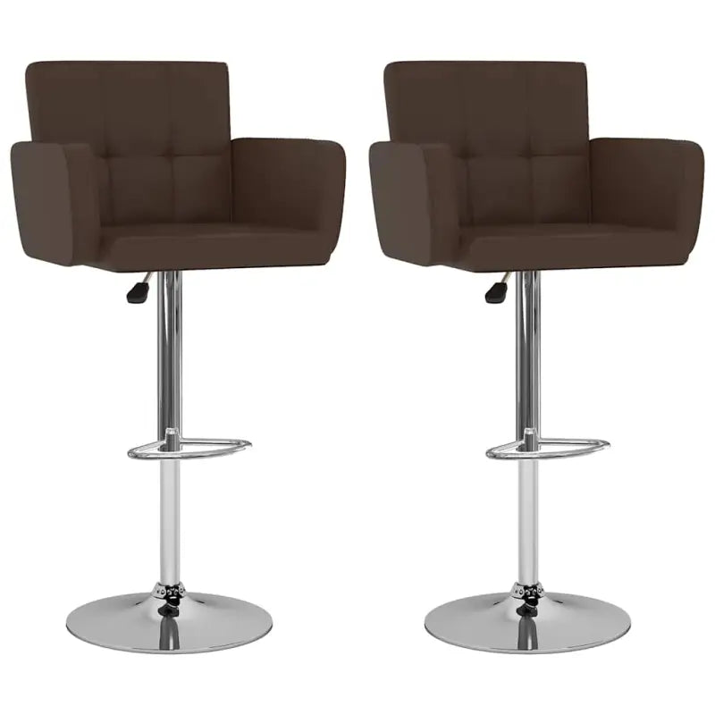 Elegante moderne barkrukkenset met kunstlederen zitting en rugleuning - Bruin / 2 - Barkrukken