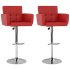 Elegante moderne barkrukkenset met kunstlederen zitting en rugleuning - Rood / 2 - Barkrukken