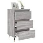 Elegante nachtkastjes van bewerkt hout in grijs Sonoma Eiken stijl - Nachtkastjes