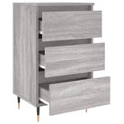 Elegante nachtkastjes van bewerkt hout in grijs Sonoma Eiken stijl - Nachtkastjes
