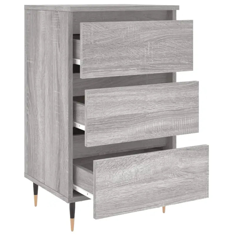 Elegante nachtkastjes van bewerkt hout in grijs Sonoma Eiken stijl - Nachtkastjes