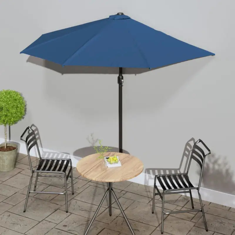 Elegante parasol met aluminium paal en stalen baleinen voor schaduw - Blauw / 1 - Parasols en zonneschermen