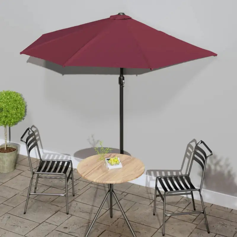 Elegante parasol met aluminium paal en stalen baleinen voor schaduw - Bordeauxrood / 1 - Parasols en zonneschermen