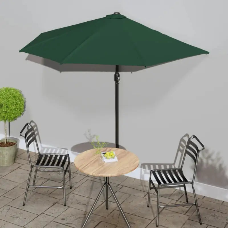 Elegante parasol met aluminium paal en stalen baleinen voor schaduw - Groen / 1 - Parasols en zonneschermen