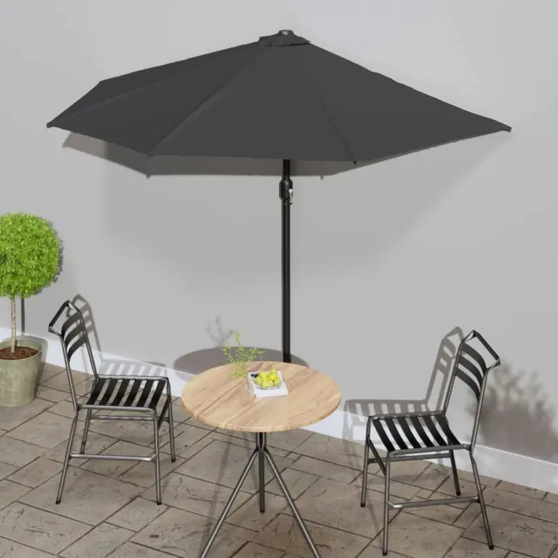 Elegante parasol met aluminium paal en stalen baleinen voor schaduw - Antraciet / 1 - Parasols en zonneschermen