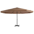 Elegante parasol met aluminium paal voor shade en uv-bescherming - Taupe / 500 cm / 1 - Parasols en zonneschermen