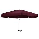 Elegante parasol met aluminium paal voor shade en uv-bescherming - Bordeauxrood / 600 cm / 1 - Parasols en zonneschermen