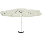 Elegante parasol met aluminium paal voor shade en uv-bescherming - Wit / 500 cm / 1 - Parasols en zonneschermen