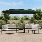 Elegante parasol met dubbel dak en LED-verlichting voor vlakke ondergrond - Groen / 1 - Parasols en zonneschermen