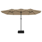 Elegante parasol met dubbel dak en LED-verlichting voor vlakke ondergrond - Parasols en zonneschermen
