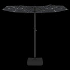Elegante parasol met dubbel dak en LED-verlichting voor vlakke ondergrond - Parasols en zonneschermen