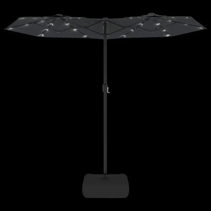 Elegante parasol met dubbel dak en LED-verlichting voor vlakke ondergrond - Parasols en zonneschermen