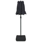 Elegante parasol met dubbel dak en LED-verlichting voor vlakke ondergrond - Parasols en zonneschermen