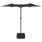Elegante parasol met dubbel dak en LED-verlichting voor vlakke ondergrond - Parasols en zonneschermen