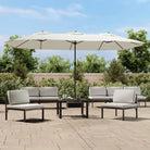 Elegante parasol met dubbel dak en LED-verlichting voor vlakke ondergrond - Wit / 1 - Parasols en zonneschermen