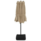 Elegante parasol met dubbel dak en LED-verlichting voor vlakke ondergrond - Parasols en zonneschermen