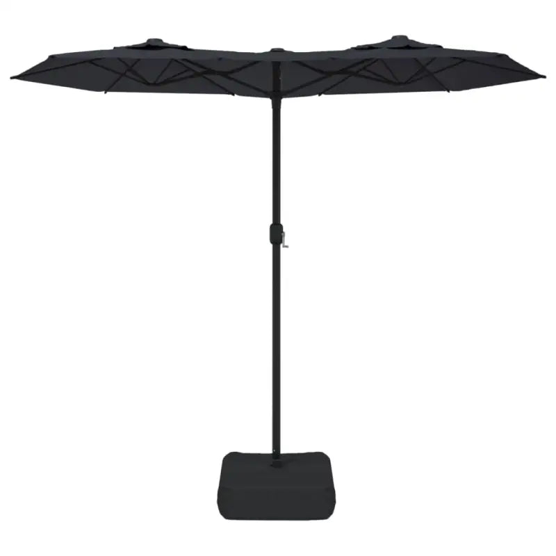 Elegante parasol met dubbel dak en LED-verlichting voor vlakke ondergrond - Parasols en zonneschermen