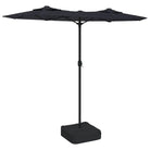 Elegante parasol met dubbel dak en LED-verlichting voor vlakke ondergrond - Parasols en zonneschermen