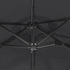 Elegante parasol met dubbel dak en LED-verlichting voor vlakke ondergrond - Parasols en zonneschermen