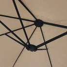 Elegante parasol met dubbel dak en LED-verlichting voor vlakke ondergrond - Parasols en zonneschermen