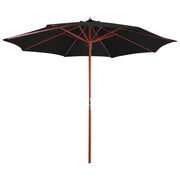 Elegante parasol met houten paal voor schaduw en uv-bescherming - Parasols en zonneschermen