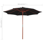 Elegante parasol met houten paal voor schaduw en uv-bescherming - Parasols en zonneschermen