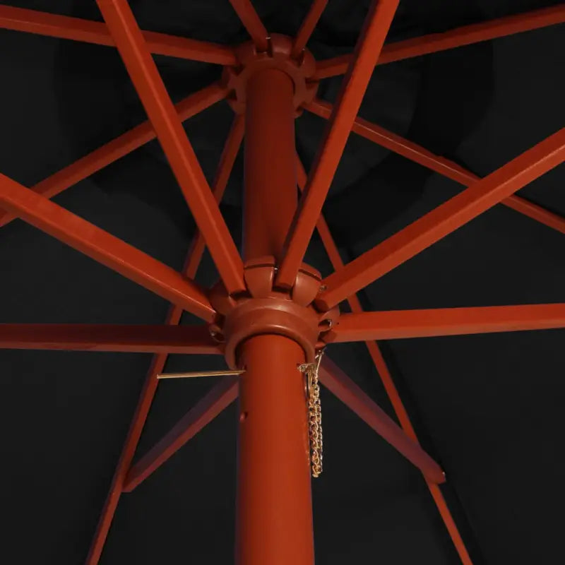 Elegante parasol met houten paal voor schaduw en uv-bescherming - Parasols en zonneschermen