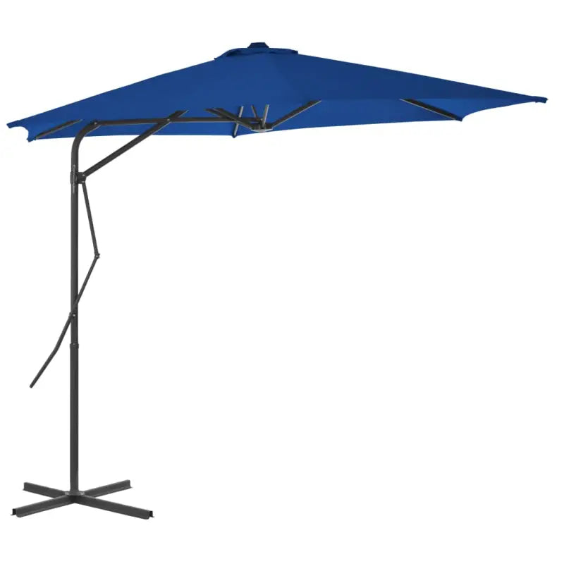 Elegante parasol met stalen paal en 360 graden draaien voor schaduw - Blauw / 1 - Parasols en zonneschermen