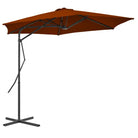 Elegante parasol met stalen paal en 360 graden draaien voor schaduw - Terracotta / 1 - Parasols en zonneschermen