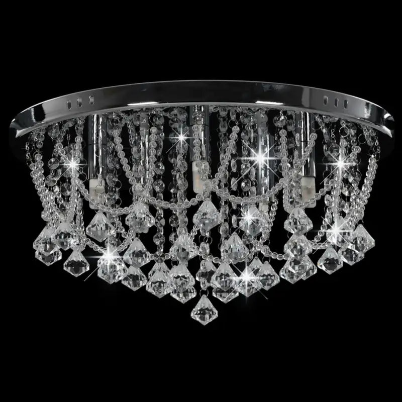 Elegante plafondlamp met kristallen en glinsterende kralen - 45 x 22 cm / 1 - Lampen