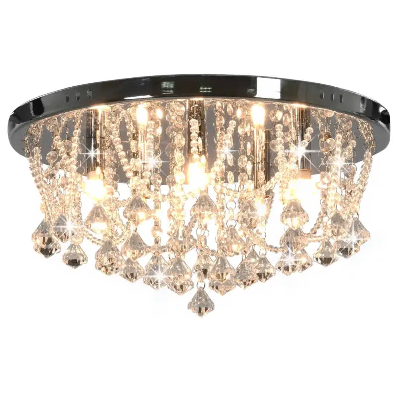 Elegante plafondlamp met kristallen en glinsterende kralen - 45 x 22 cm / 1 - Lampen