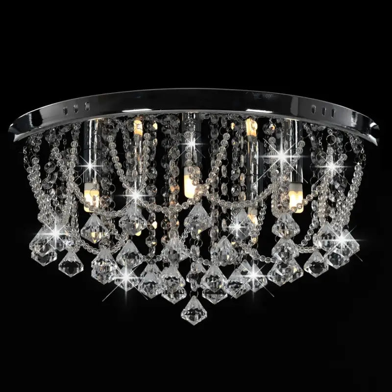 Elegante plafondlamp met kristallen en glinsterende kralen - 45 x 22 cm / 1 - Lampen